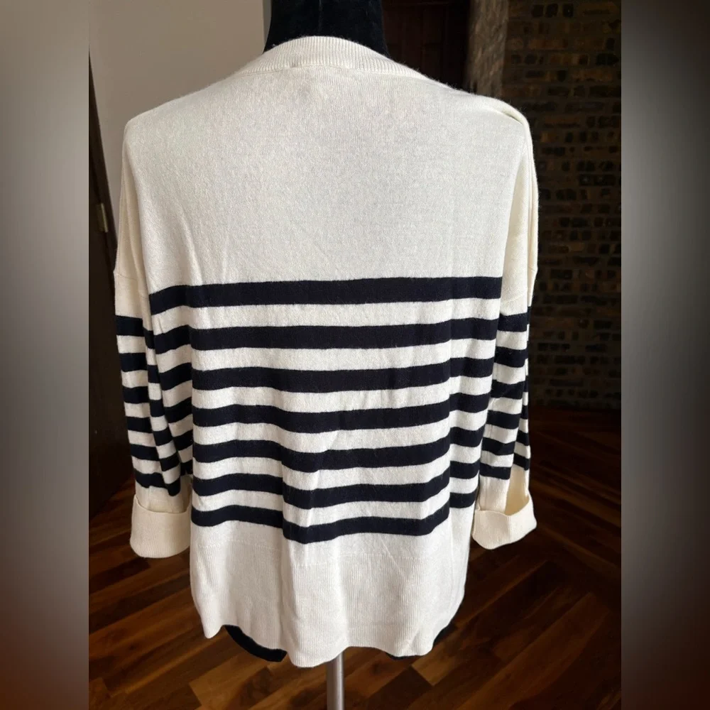 AYR Lofty Softie Sweater in Black and White Stripes, ECU - Picture 10 of 10